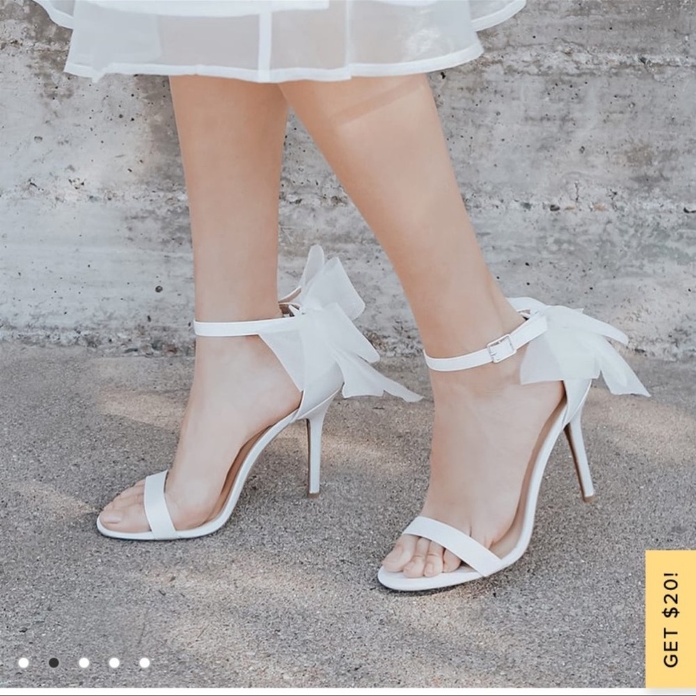 White LuLu Bow Heels